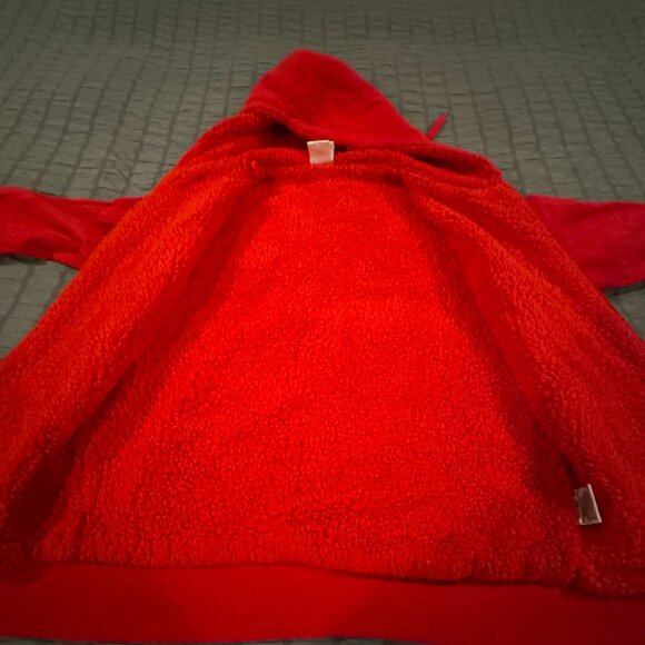 Marvel Comics Red Sherpa fleece lined hooded zipper jacket superhero - I1299  gr - Picture 7 of 11